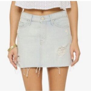 Mother The Big Mini Aline Denim Skirt